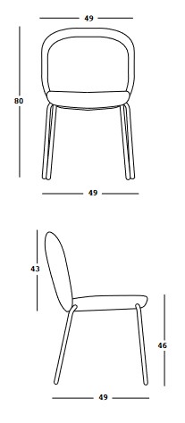 Dimensions de la chaise Fade Stack Plust